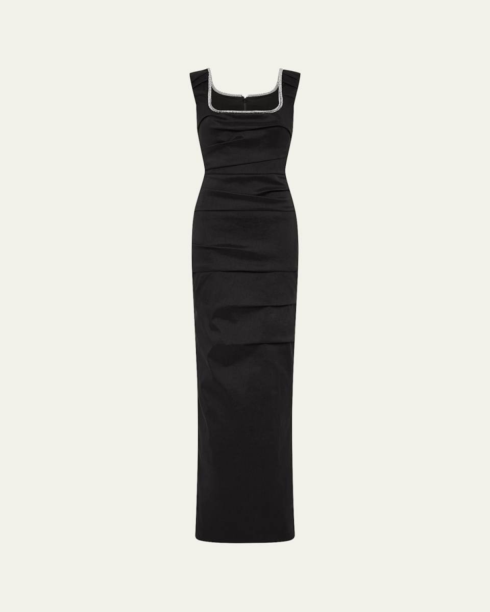 Onyx Crystal Column Gown